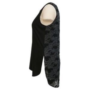 Tangerine Hi Lo Tunic Tank Burnout Black Small